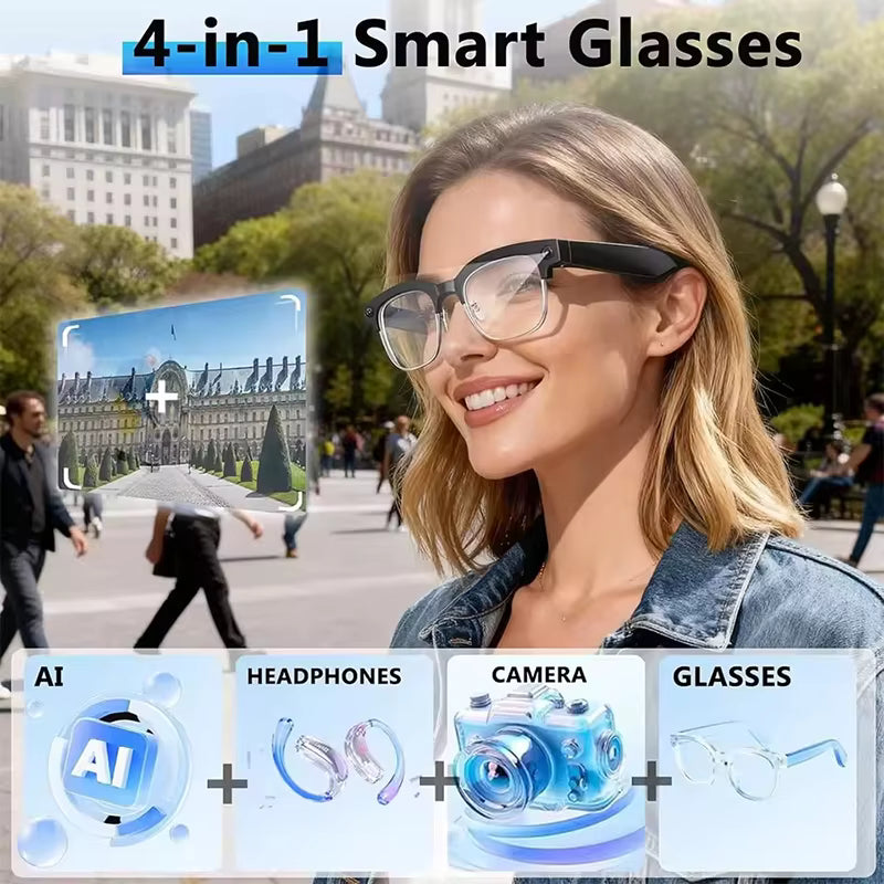 Lunettes intelligentes IA 2026, caméra HD 4K 8&nbsp;MP, vidéo 1080p